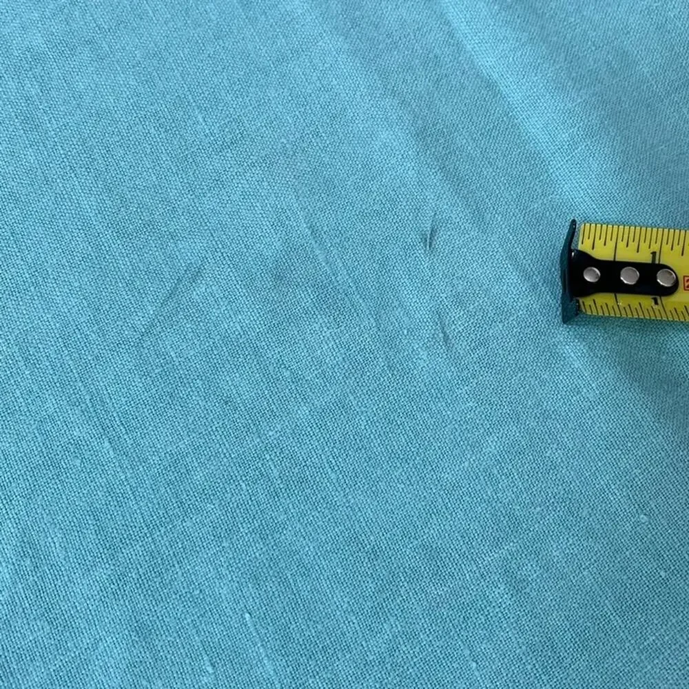 Teal Blue Linen Tablecloth 48
